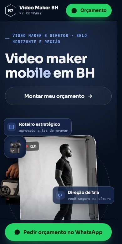 Site de video maker na tela do celular